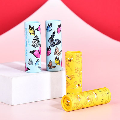 Paper tube round makeup lip balm empty tube customized sealed heaven and earth cover moisture-proof cylinder packaging
