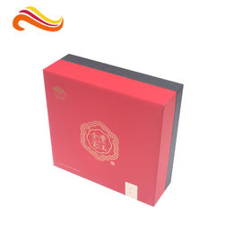 Red PP Paper Printed Divided Packaging Boxes Lid and Base Expensive Gift Boxes