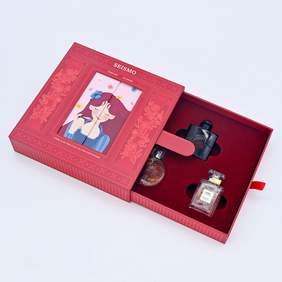 Customized creative face changing drawer perfume box gift box Valentine's Day packaging box with hand gift box