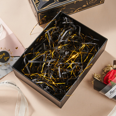Double color mixed gold silk Lafite grass shredded paper silk Valentine's Day gift box decoration filling