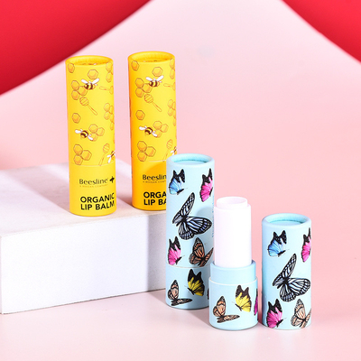 Paper tube round makeup lip balm empty tube customized sealed heaven and earth cover moisture-proof cylinder packaging